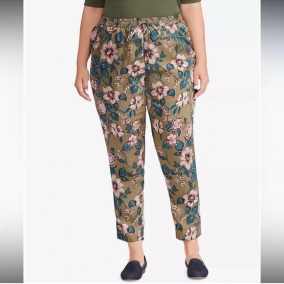 RALPH LAUREN Floral Print Twill Elastic Waist Pants Size 6 - Picture 1 of 12